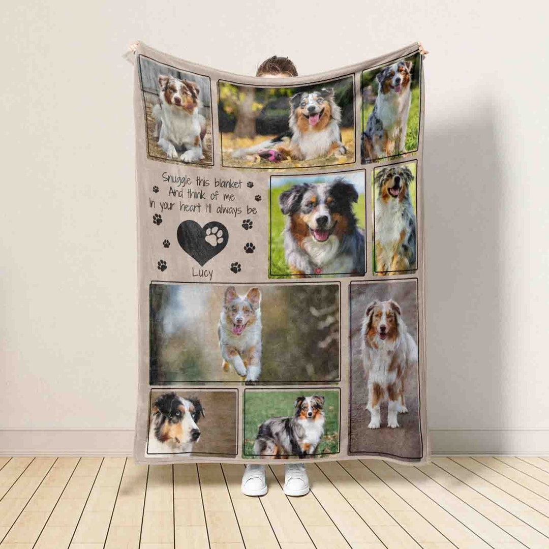 Custom Dog Photo Blanket, Dog Memorial Gift, Pet Sympathy Gift, Christmas Keepsake, Dog Loss