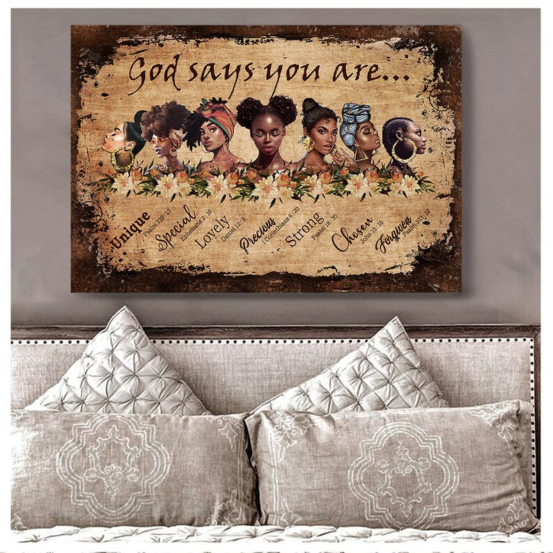 Black Women God Says You Are Poster Canvas Black Woman Etsy