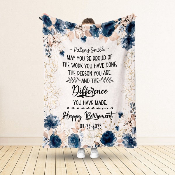 Retirement Gift For Women, Teacher Retirement Gift, Personalized Retirement Blanket, Nurse Retirement, Coworker Retirement, Gift For Retired