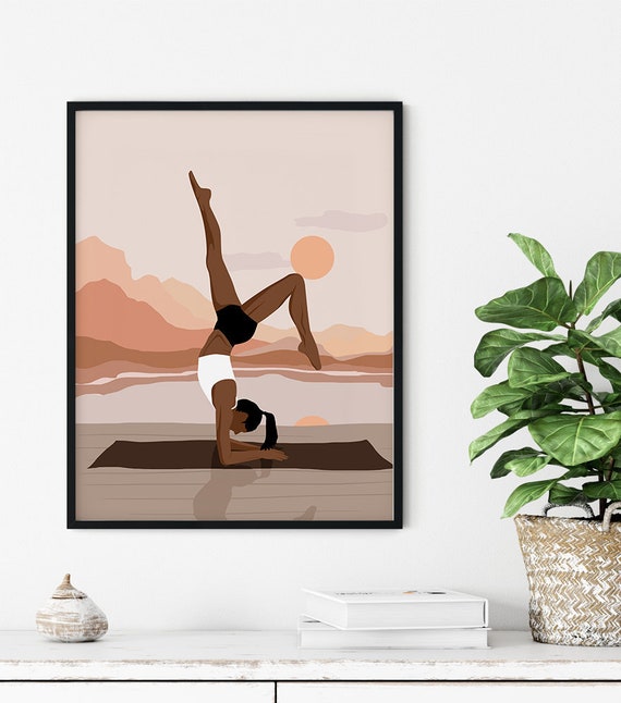 Black Girl Yoga Poster Yoga Woman Art Black Girl Poster - Etsy