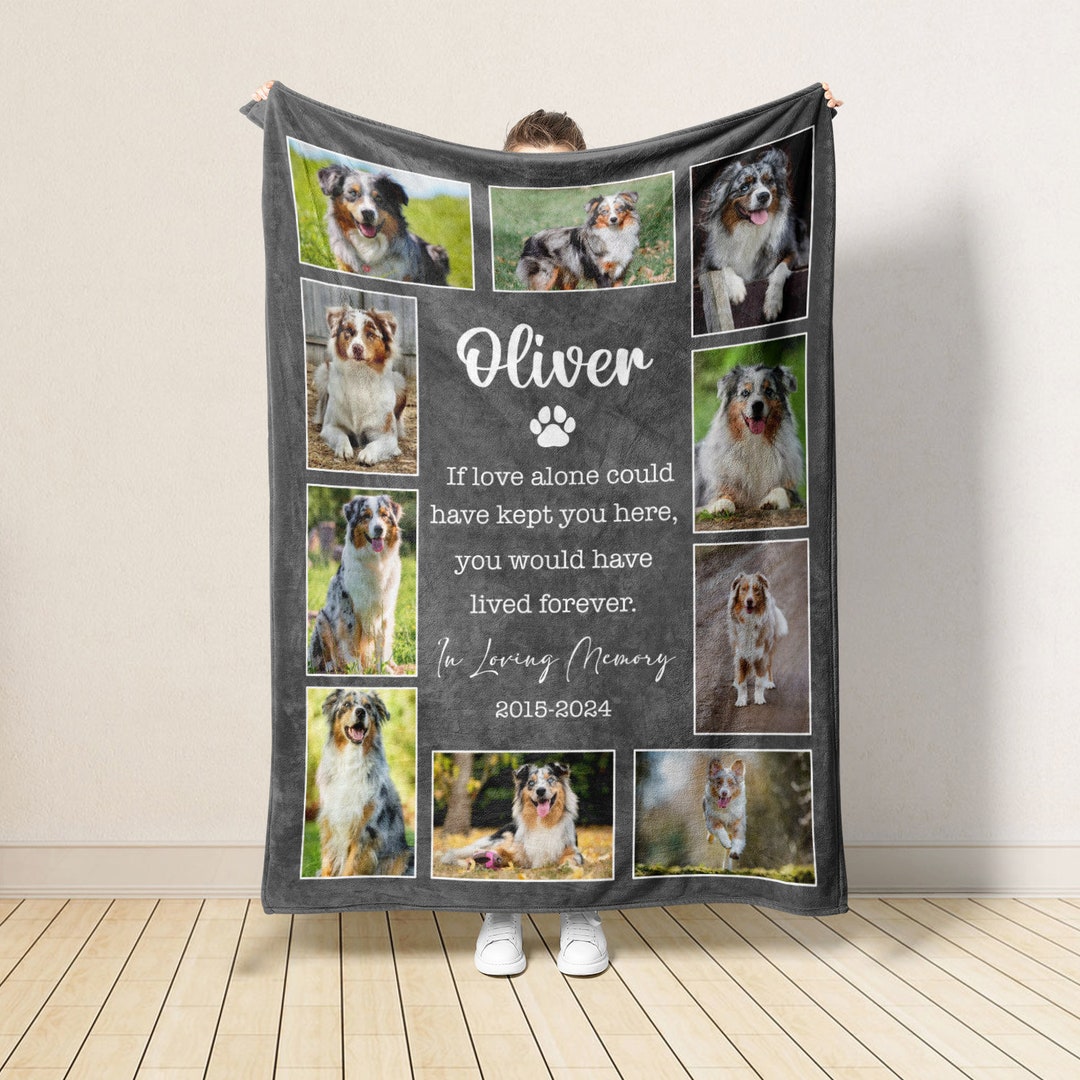 Custom Dog Blanket, Personalized Dog Memorial Gift, Pet Sympathy Gift