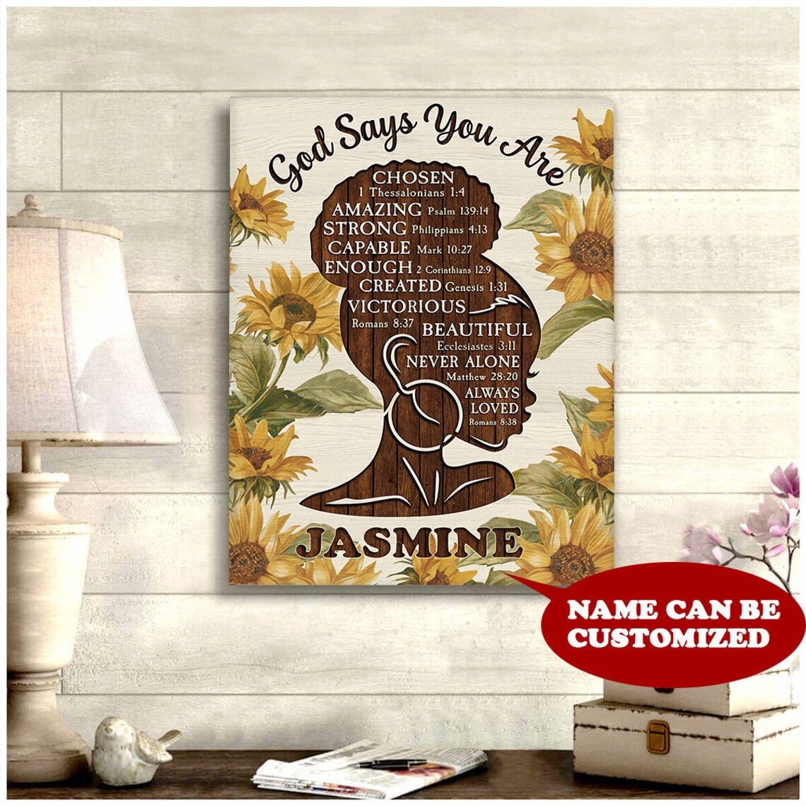 Personalized Black Girl God Says You Are Poster Canvas Black Etsy