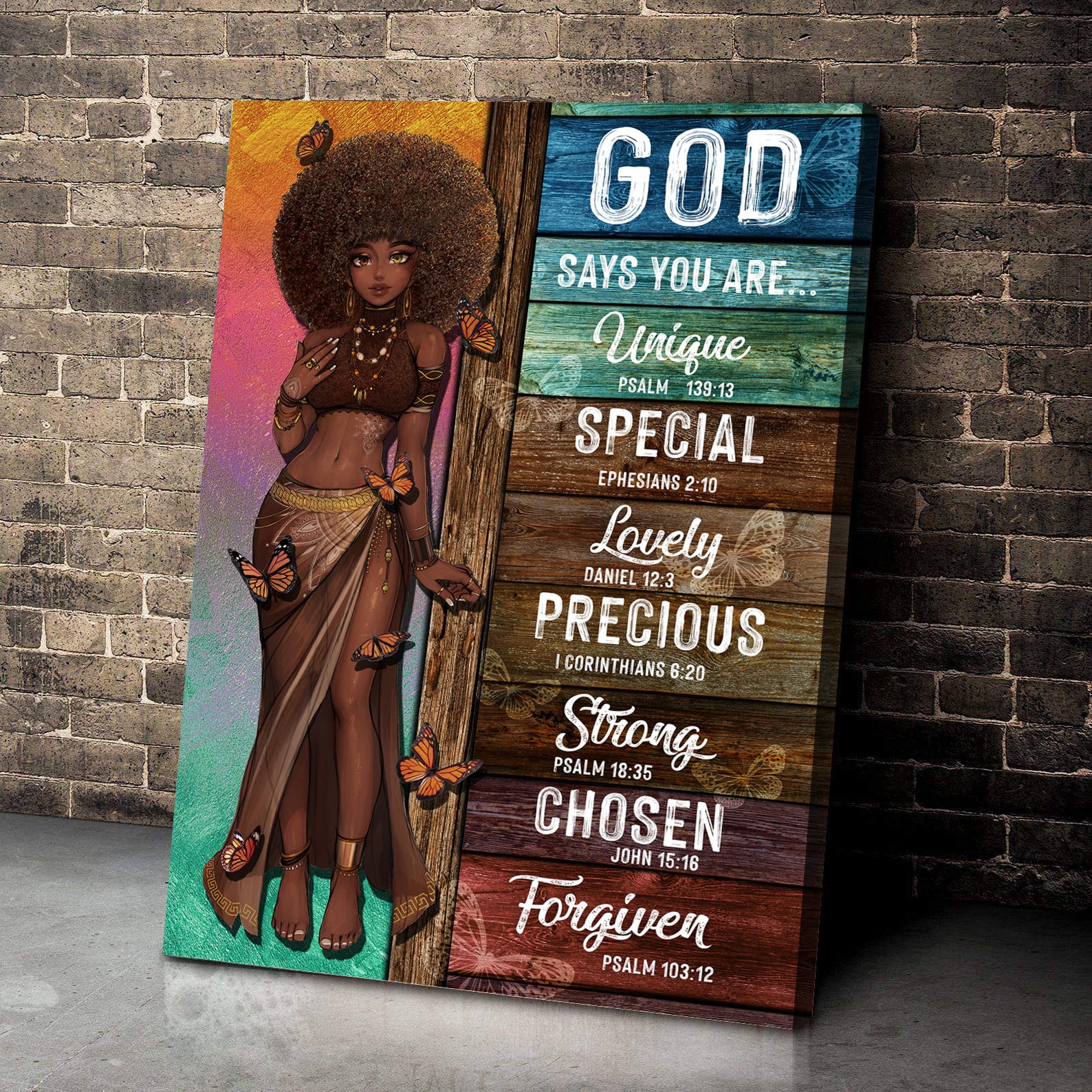 Black Woman God Says You Are Poster Black Girl Canvas Art Etsy