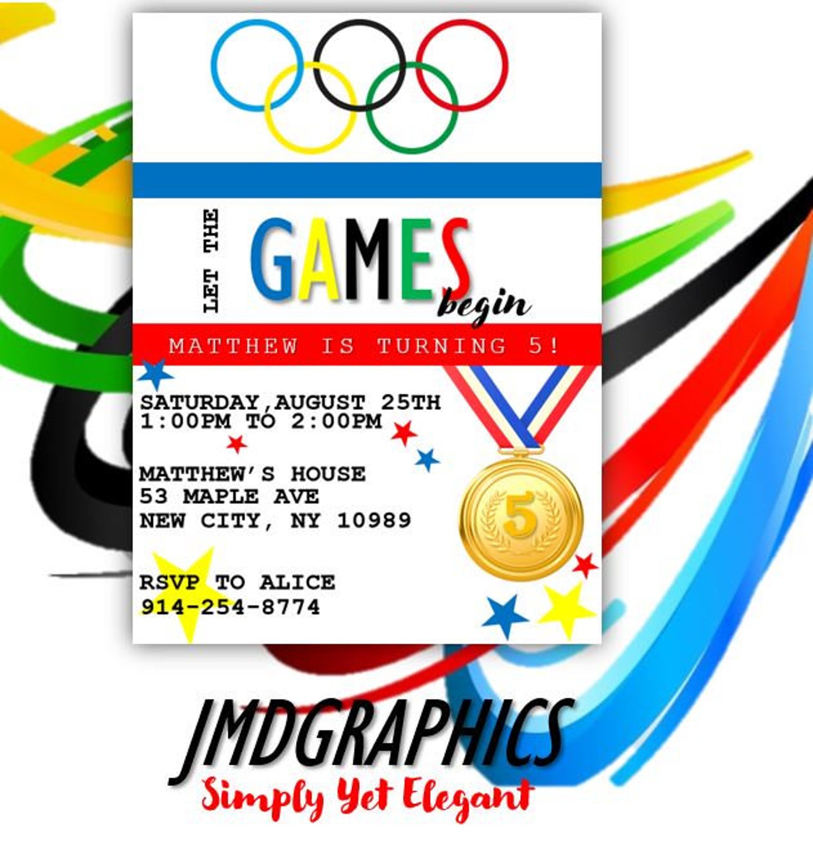 INSTANT DOWNLOAD Olympic Games Birthday Party Invitation. Etsy
