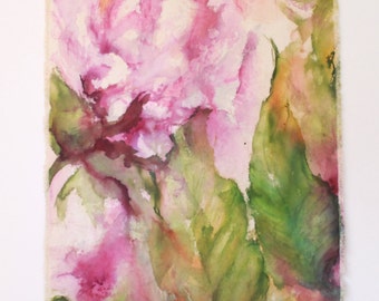 Arredamento waĺl, rustico fiore di rosa dipinto a mano Wallhanging