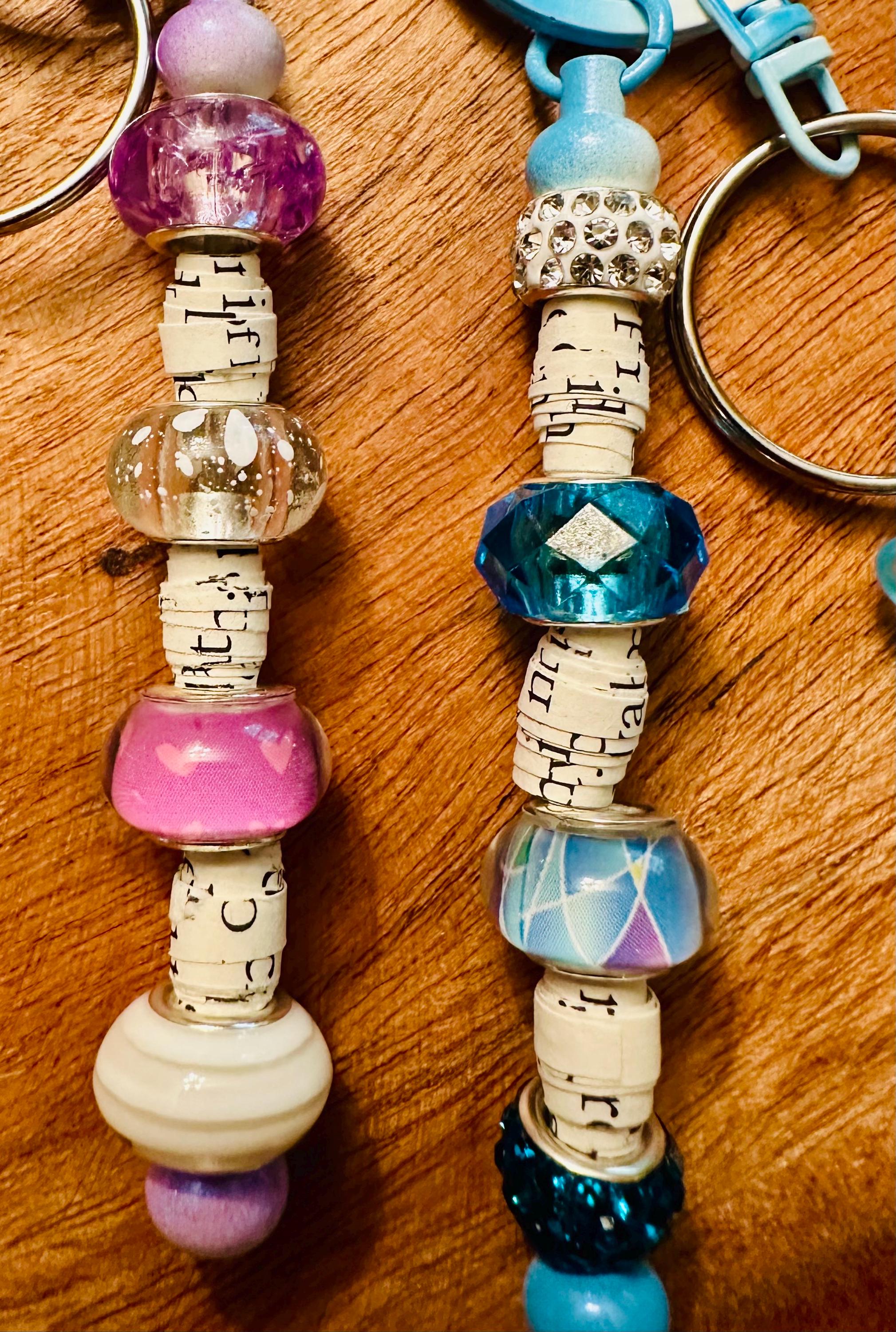 Paper Keychaions Paper Bead Keychains - Etsy