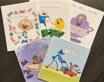 Paquete de 5 tarjetas de felicitación nostálgicas de Cartoon Network