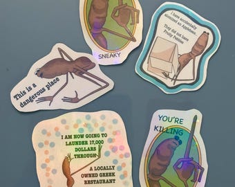 Paquete de 5 pegatinas de Marcus el Gusano