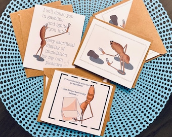 Paquete de 6 tarjetas de felicitación de Marcus el gusano