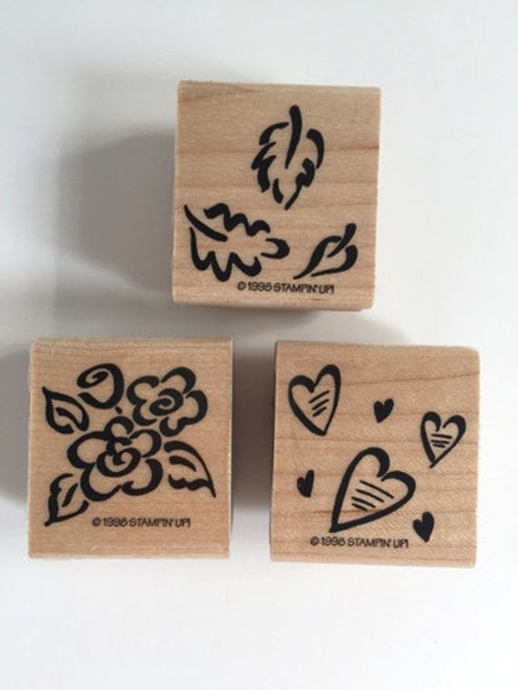 My Heart Stamps For You 1999 Heart & Roses Rubber Stamp