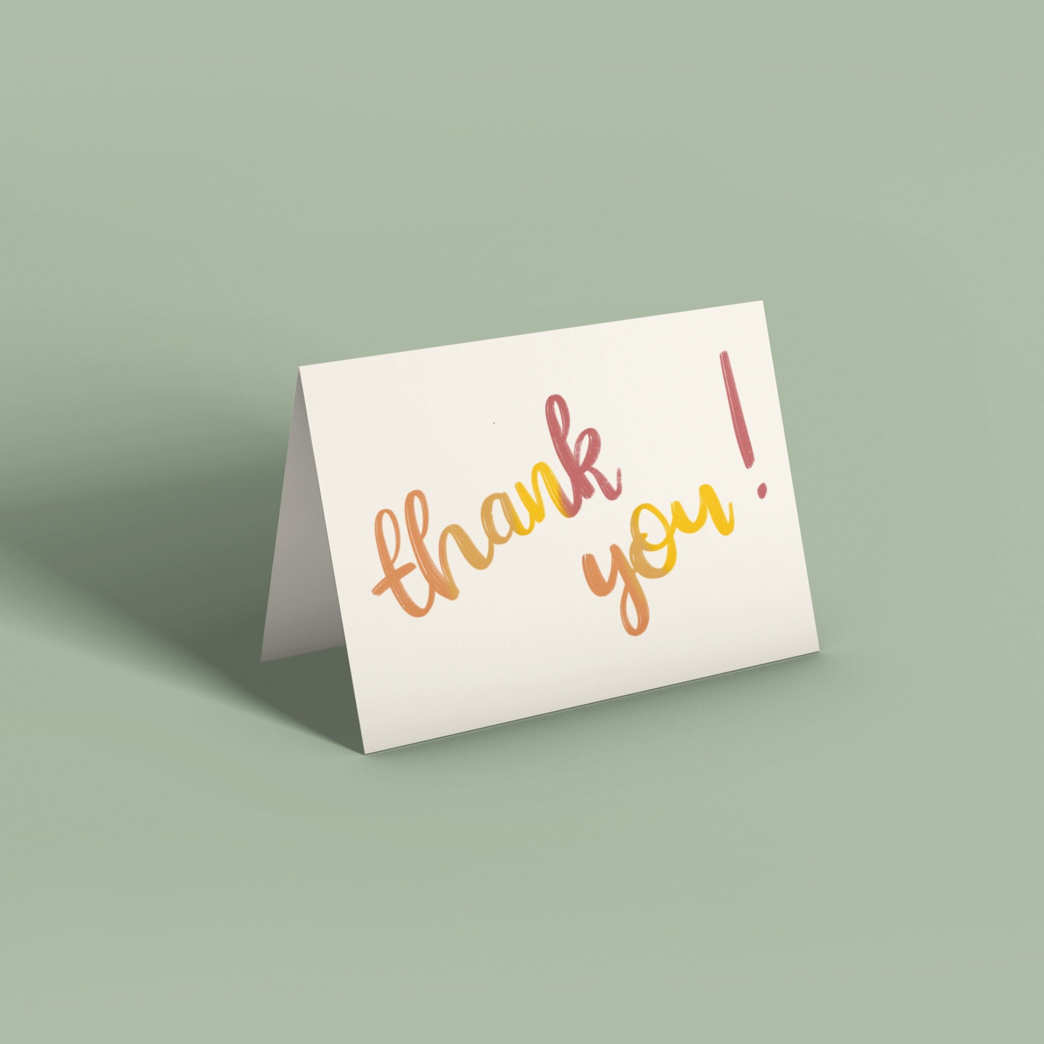Blank Thank You Card Pack Calligraphy Thank You Cards Set of Etsy