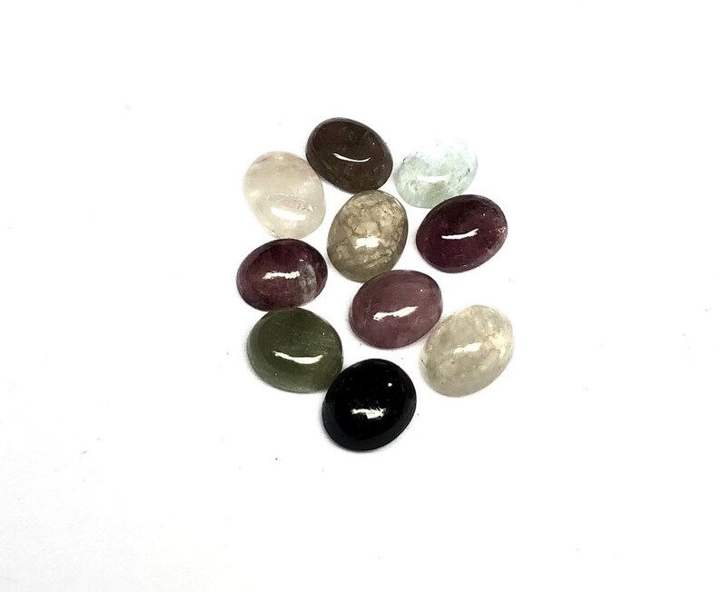 Size- 7x5 to 8x6 MM Loose Cabochon Multi Tourmaline Cabochon Lot 12 CTS Natural Multi Tourmaline Oval Cabochon Lot Smooth Gemstone AAA