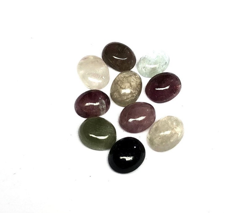 Size- 7x5 to 8x6 MM Loose Cabochon Multi Tourmaline Cabochon Lot 12 CTS Natural Multi Tourmaline Oval Cabochon Lot Smooth Gemstone AAA
