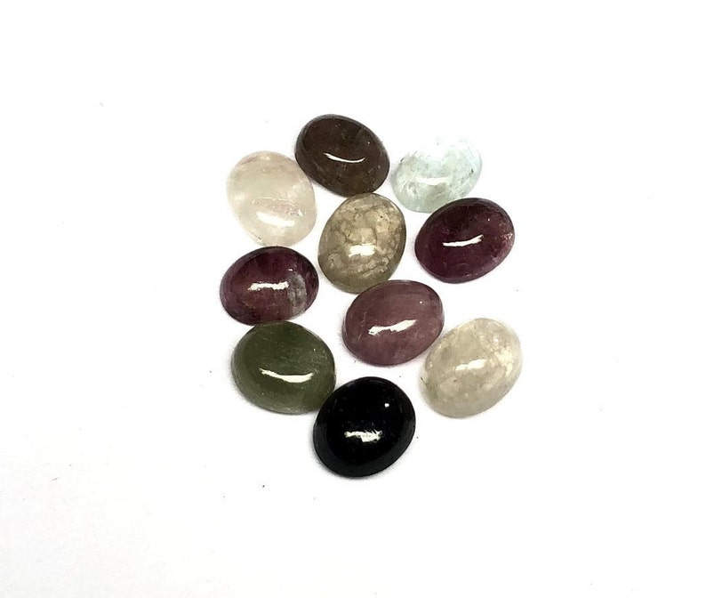 Size- 7x5 to 8x6 MM Loose Cabochon Multi Tourmaline Cabochon Lot 12 CTS Natural Multi Tourmaline Oval Cabochon Lot Smooth Gemstone AAA