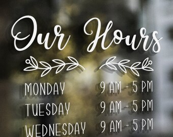 Hour of Operations for Store Front, Our Business Hours