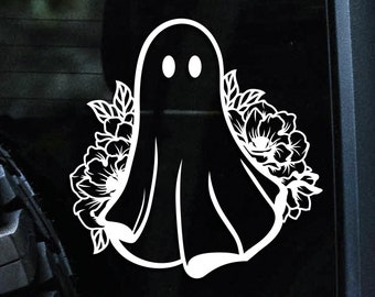 Floral Ghost Decal | Spooky Flowers Decal | Goth Girl Deacls | Gifts for Spooky Girls