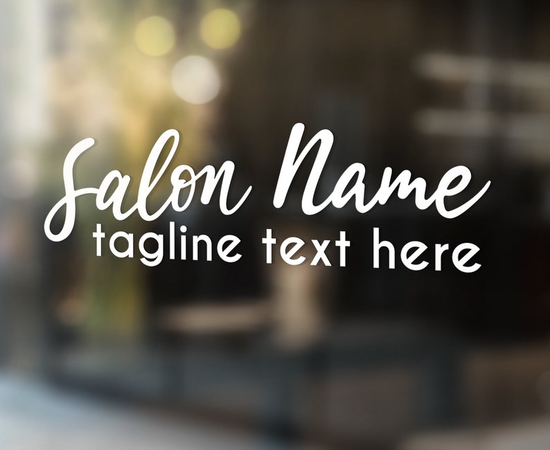 Salon Name Hair Salon Vinyl Decal Display Window Decal for Etsy