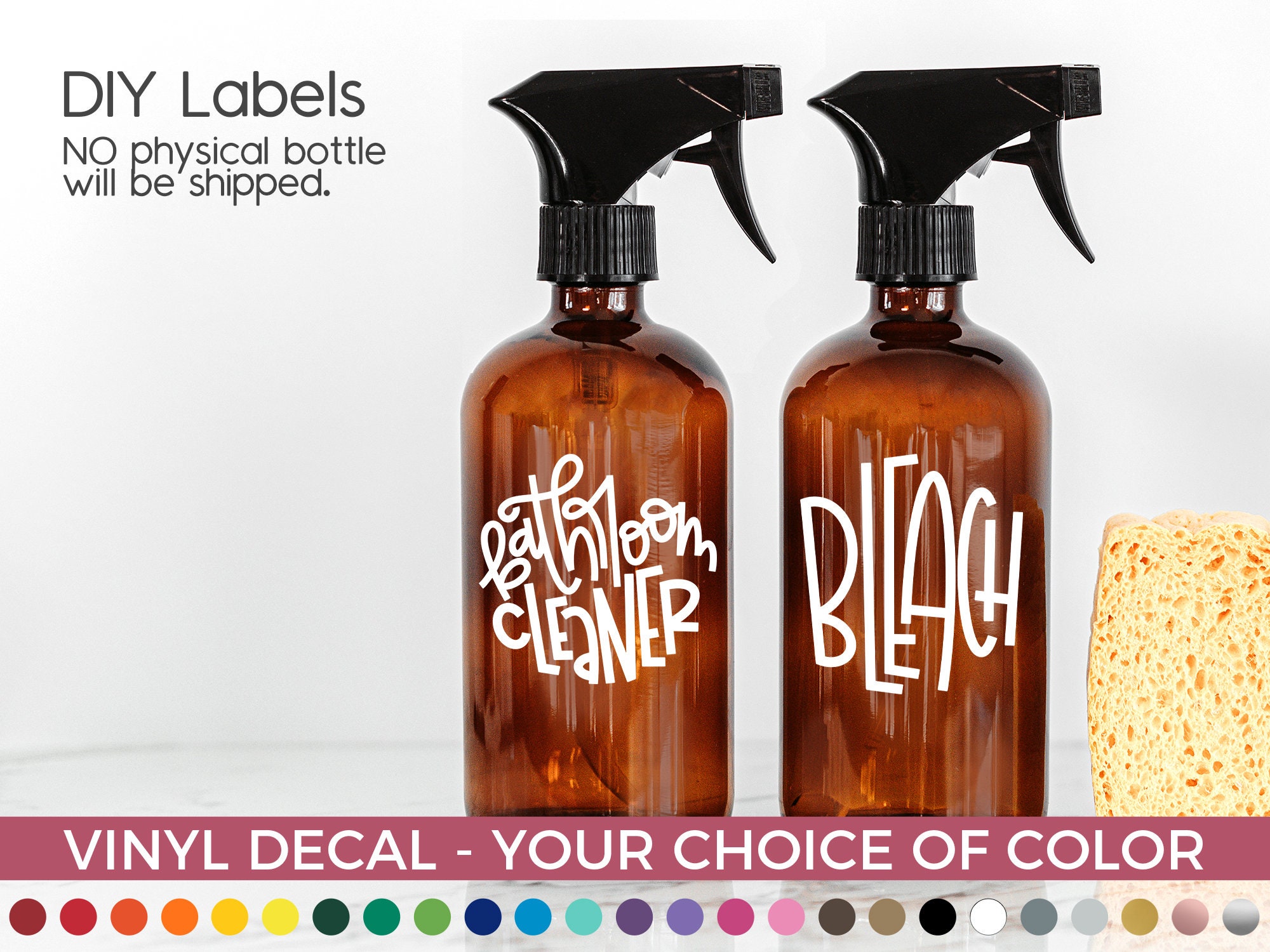 Cleaning Bottle Labels Bleach Bottle Label Custom Spray Etsy