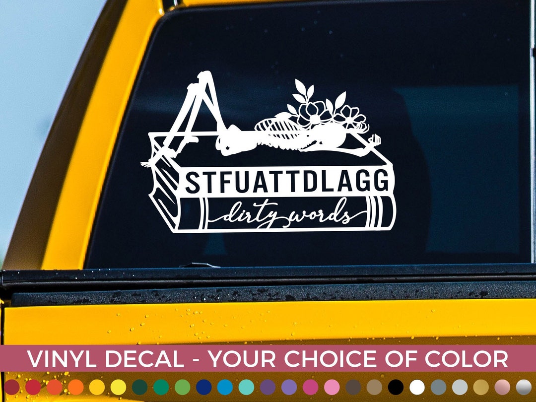 Smut Lover Decal Book Lovers Decal Skeleton Reading a Book Decal Etsy