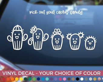 Cute Cactus Family Car Decals