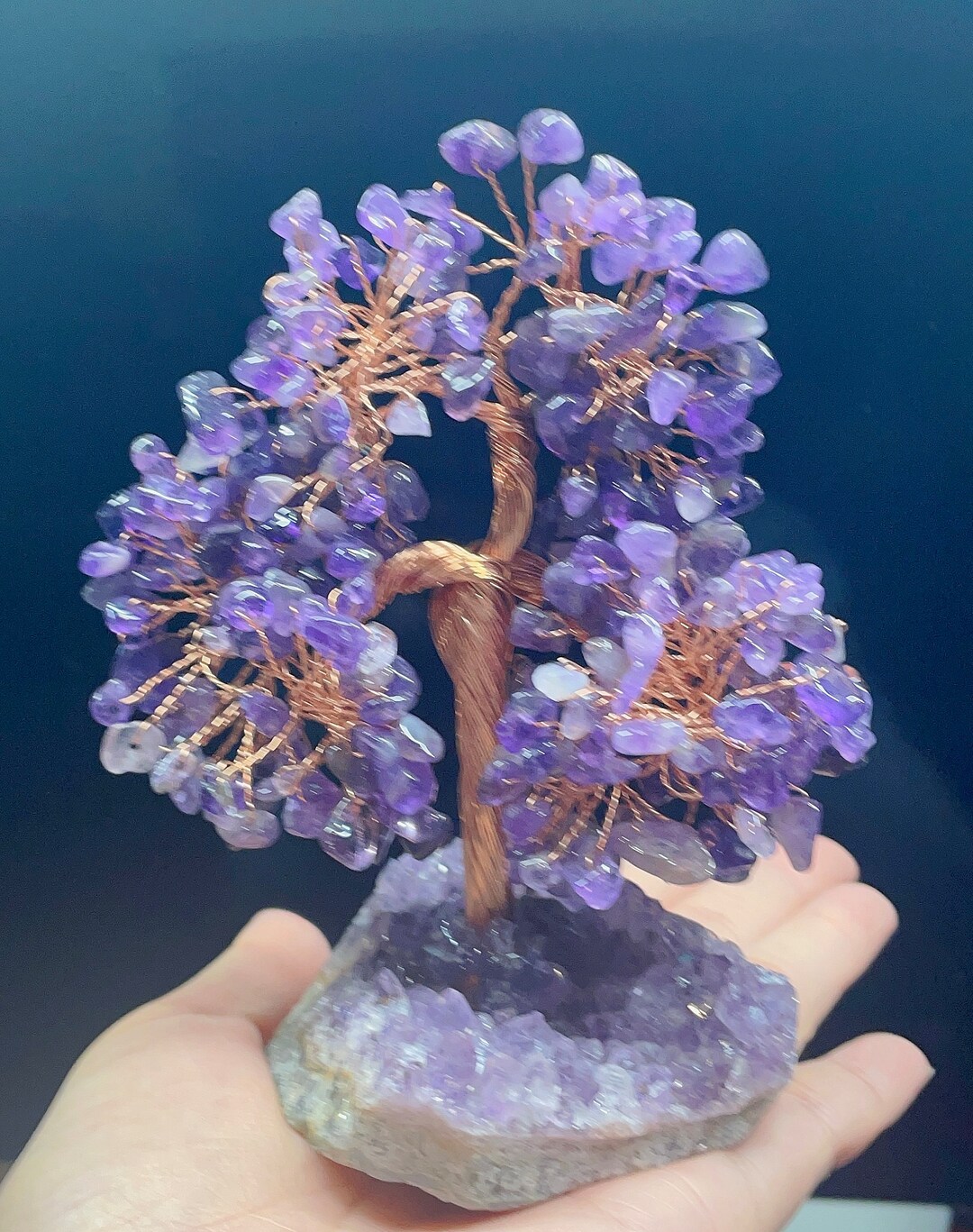 Amethyst Tree of Life Gemstone Tree With a Amethyst Base Etsy