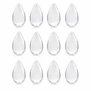 12 gouttes pour lustre en cristal transparent en forme de larme, prismes suspendus de 2,2 pouces, pendentifs d'éclairage de remplacement, décoration de mariage, breloques attrape-soleil