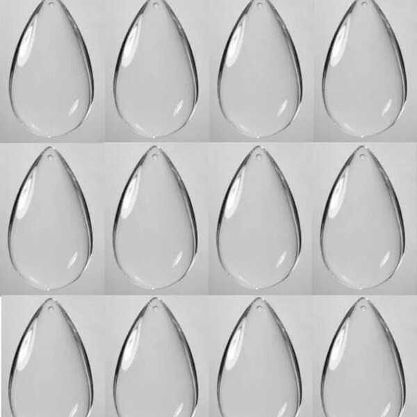 Clear Tear Drop Shape Crystal Chandelier Lighting Drop Pendants, 2.2” long, 12 Pack