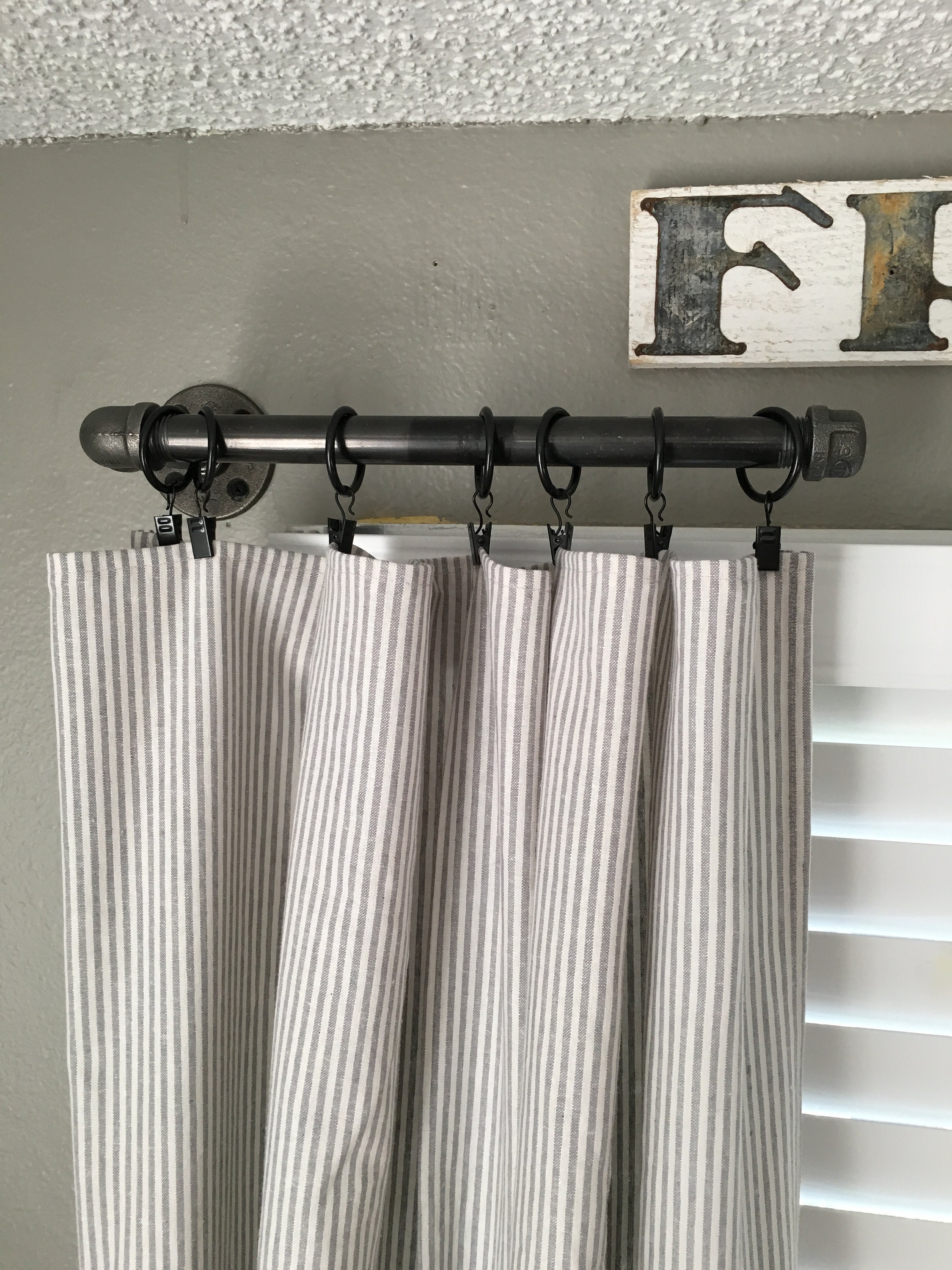 Pipe Curtain Rodindustrial Curtain Rod Industrial Decor Etsy UK