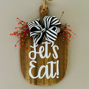 Let&#39;s Eat Kitchen Decor - Charming Wall Art Sign for Home and Dining Room