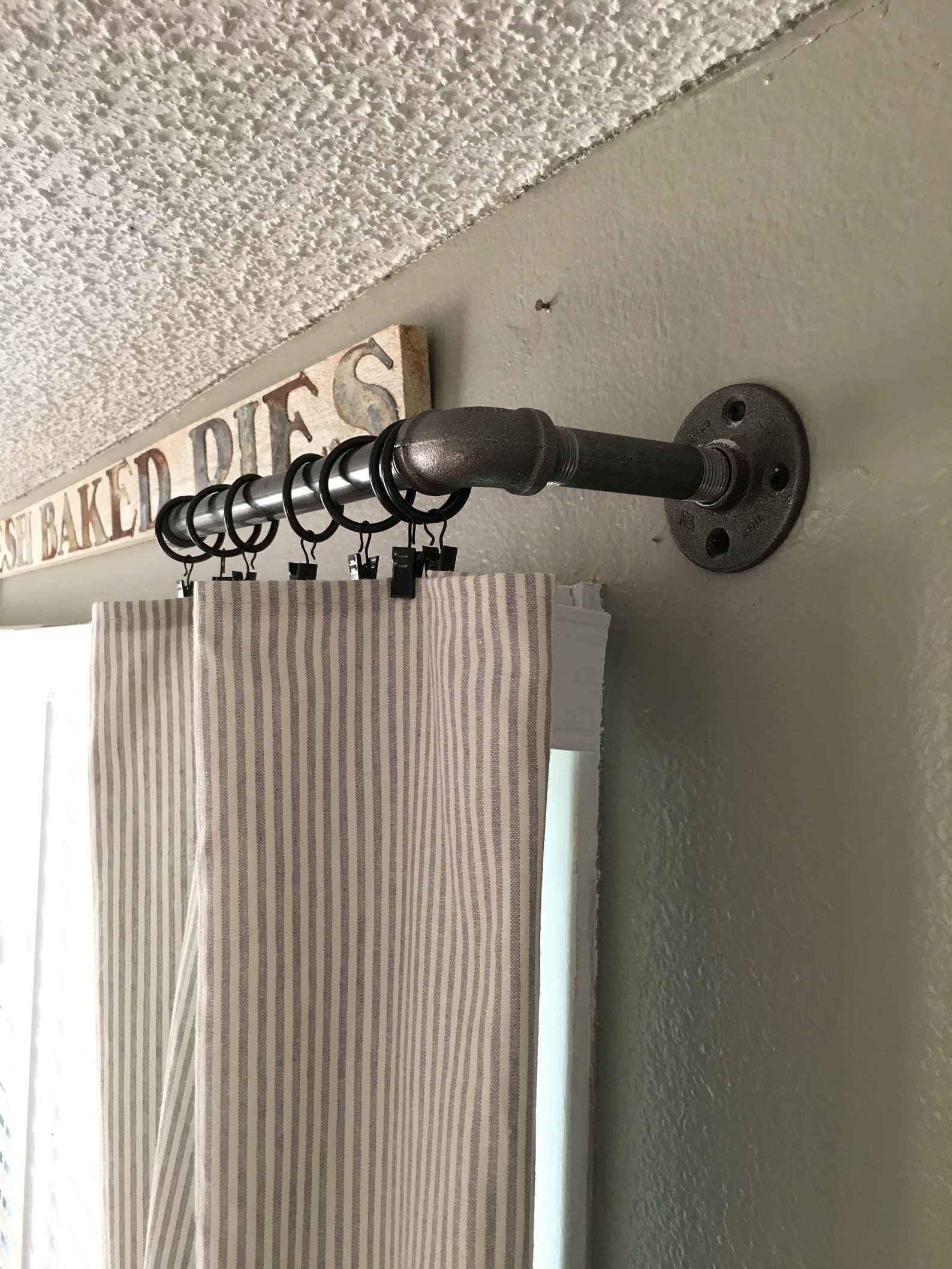 Pipe Curtain Rodindustrial Curtain Rod Industrial Decor Etsy
