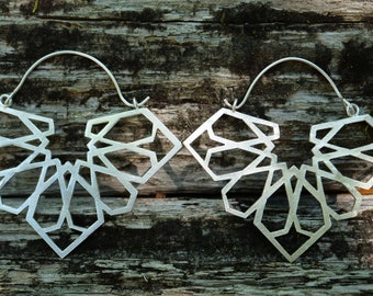 Harmonic hoop earrings - Silver earrings - geometric earrings