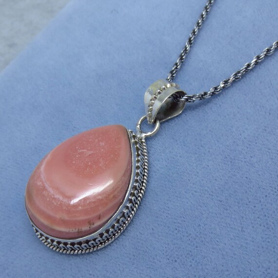 Natural Amazing Pink Opal Gemstone Handcrafted Pendant Oval,Opaque Stone Boho Pendant 925-Antique Silver Pendant Christmas Etsy Cyber-2018