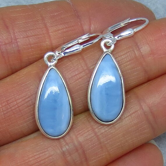 BLUE OWYHEE OPAL Spacer Bead Pendant Sterling Silver