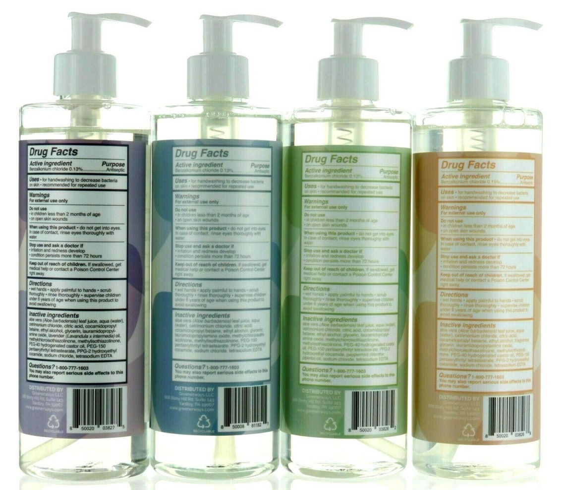 Set 4 Greenerways Hand Soap With Lavender Citrus Mint & Etsy
