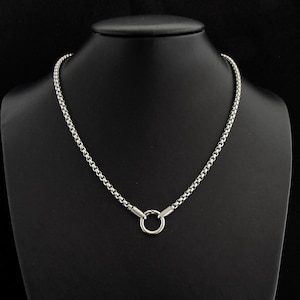 Stainless Steel Chain Necklace for Men or Women, 316L Stainless Steel Necklace for (on/off) Pendant to Ring Clasp, Gift for Men + Gift Box