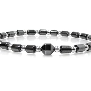 Hematite Mens Bracelet 4mm, Gift for Men, Mens Gemstone Bracelet, Bracelet for Men, Mens Beaded Bracelet, Minimalistic Hematite Bracelet