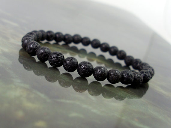 Volcanic Lava Stone Bracelet 6mm Natural Gemstone Bracelet Women