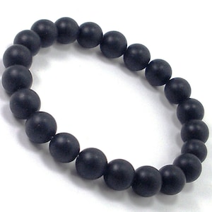 Black matte Onyx Bracelet 8mm, Natural Gemstone Bracelet,  Women Men Bracelet, Beaded Bracelet +Gift Bag