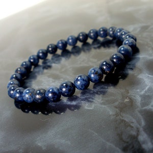 Rare Cobalt Blue Spinel Bracelet 6mm, Natural Gemstone Bracelet,  Women Mens Beaded Bracelet, Gift for Her for Him + Gift Box