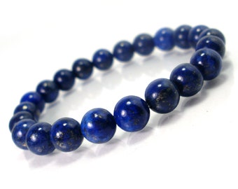 Lapis Lazuli 8mm Bracelet, Natural Gemstone Bracelet,  Women Men Bracelet, Stretch Beaded Bracelet, Gift for Her Him +Gift Bag