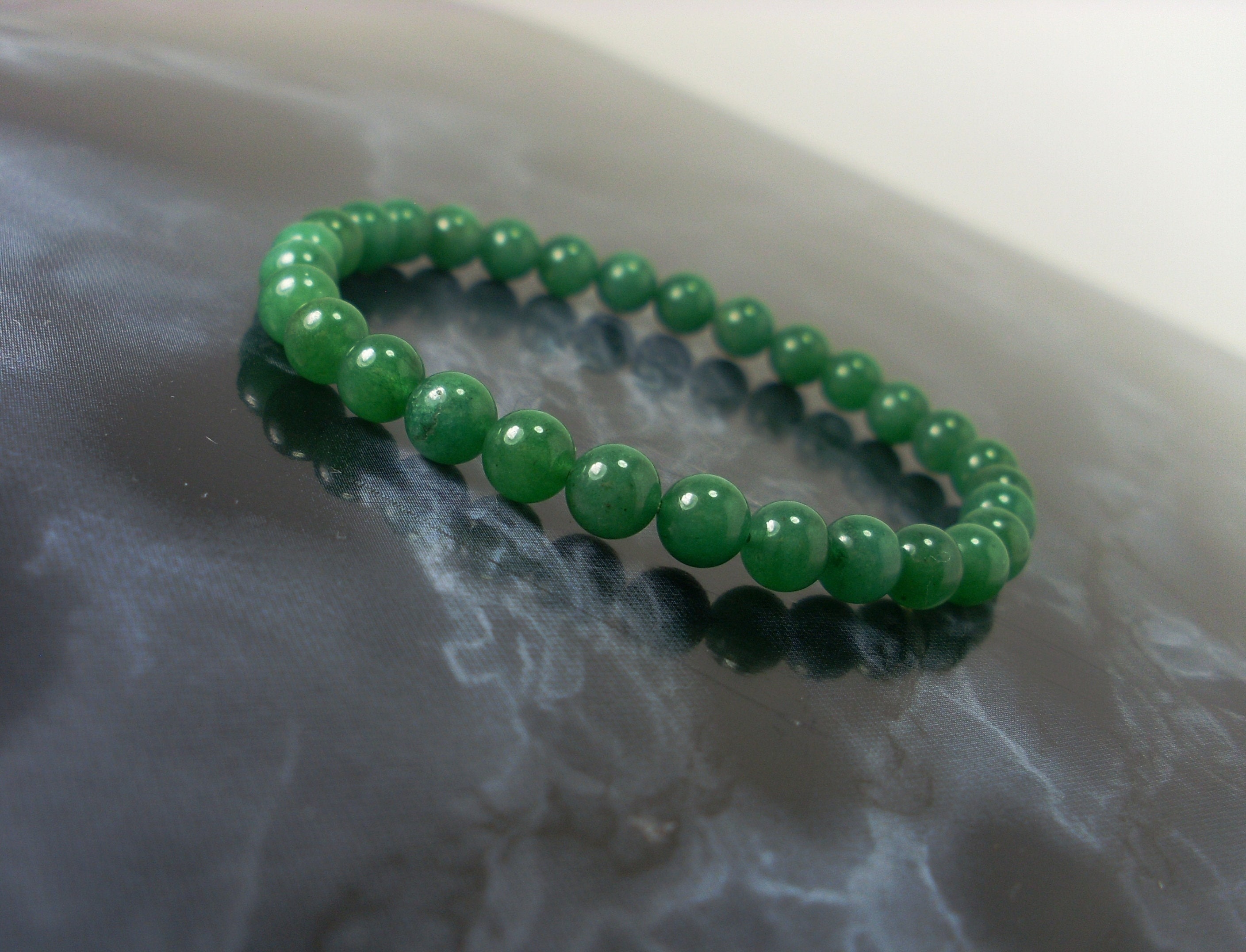 8MM Natural Stone Green Hetian jade Bracelet Genuine Woman Man Gemstone Jewelry  Bracelets on hand