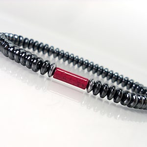 Red Jasper and Hematite Mens Bracelet 6mm,  Women Men Beaded Bracelet, Natural Gemstone Bracelet,Minimalistic Mens Bracelet + Gift Bag