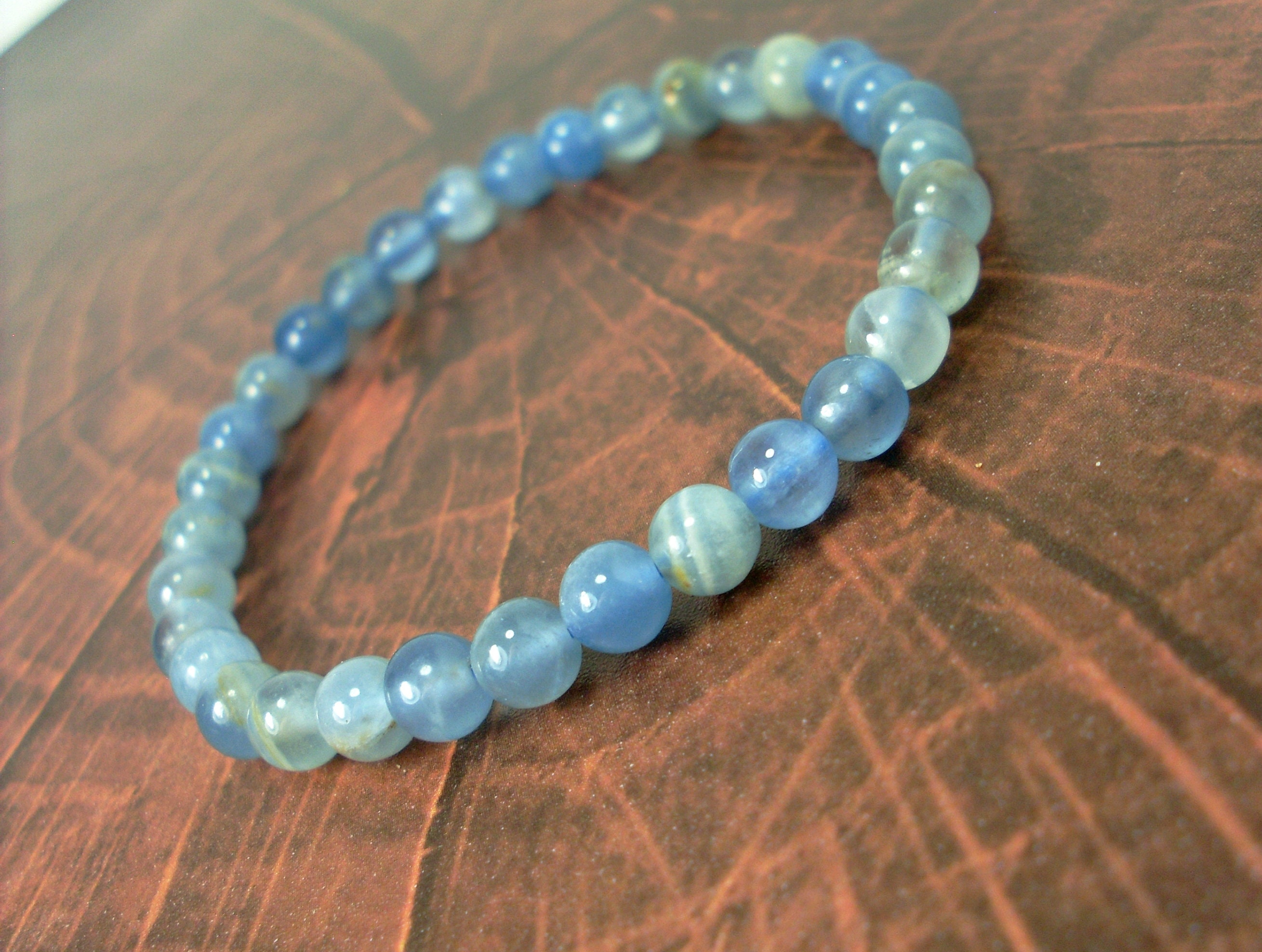 Argentinian Blue Calcite Bracelet Grade A Rare Natural Etsy