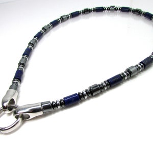 NVM FRNCH 316L Steel and Lapis Lazuli Natural Stone Blue Color Men's Necklace FRJ30772-872-L - Metz main image 1