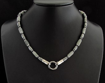 Natürliche Labradorit Edelstein Herrenkette mit 316L Edelstahl, Herren Halskette für (on / off) Anhänger, Geschenk für Männer + Geschenkbox