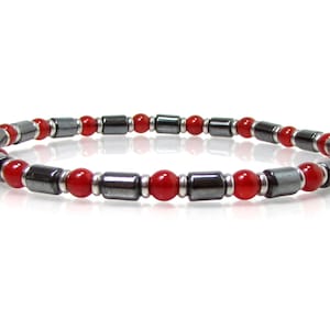 Agate and Hematite Mens Bracelet 4mm, Gift for Men, Mens Gemstone Bracelet, Bracelet for Men, Mens Beaded Bracelet, Minimalistic Bracelet