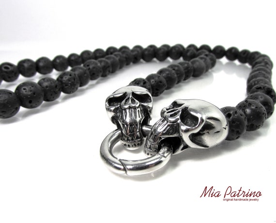 Mens lava stone necklace clearance