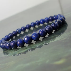 Lapis Lazuli Bracelet 6mm, Natural Gemstone Bracelet,  Women Men Bracelet, Stretch Beaded Bracelet, Beaded Bracelet +Gift Bag