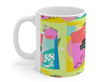 Ceramic Mug 11oz - Unique Colorful Design Gift