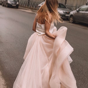 Unique Two Piece Wedding Dress, Bridal Separates ,Crop Top Dress, Wedding Dress Separates from Boom Blush 2023 zdjęcie 1